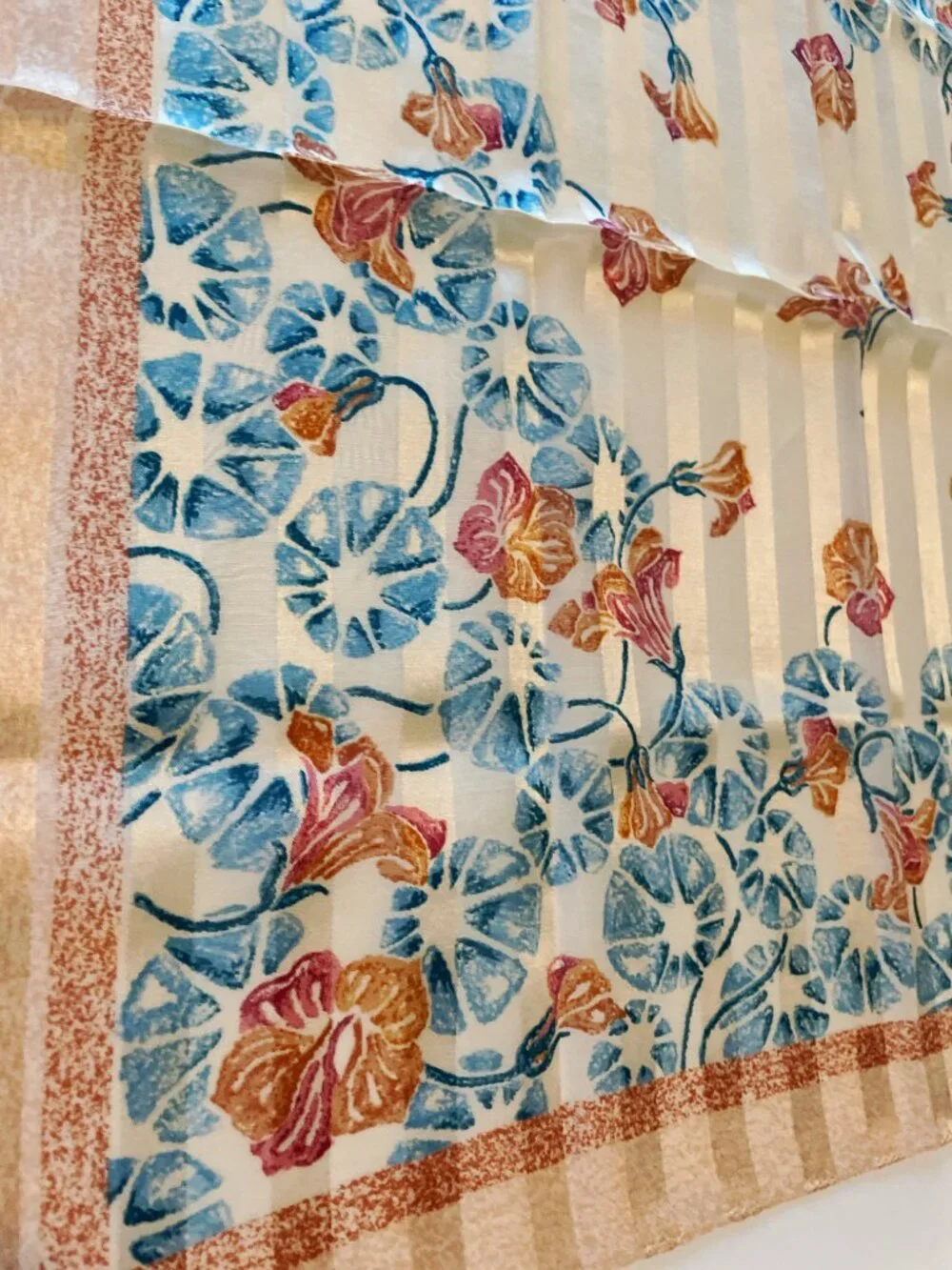 Chloé Floral Silk Cotton Blend Scarf